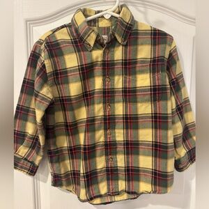 Talbots Yellow and Green Plaid Kids Button-Down Shirt